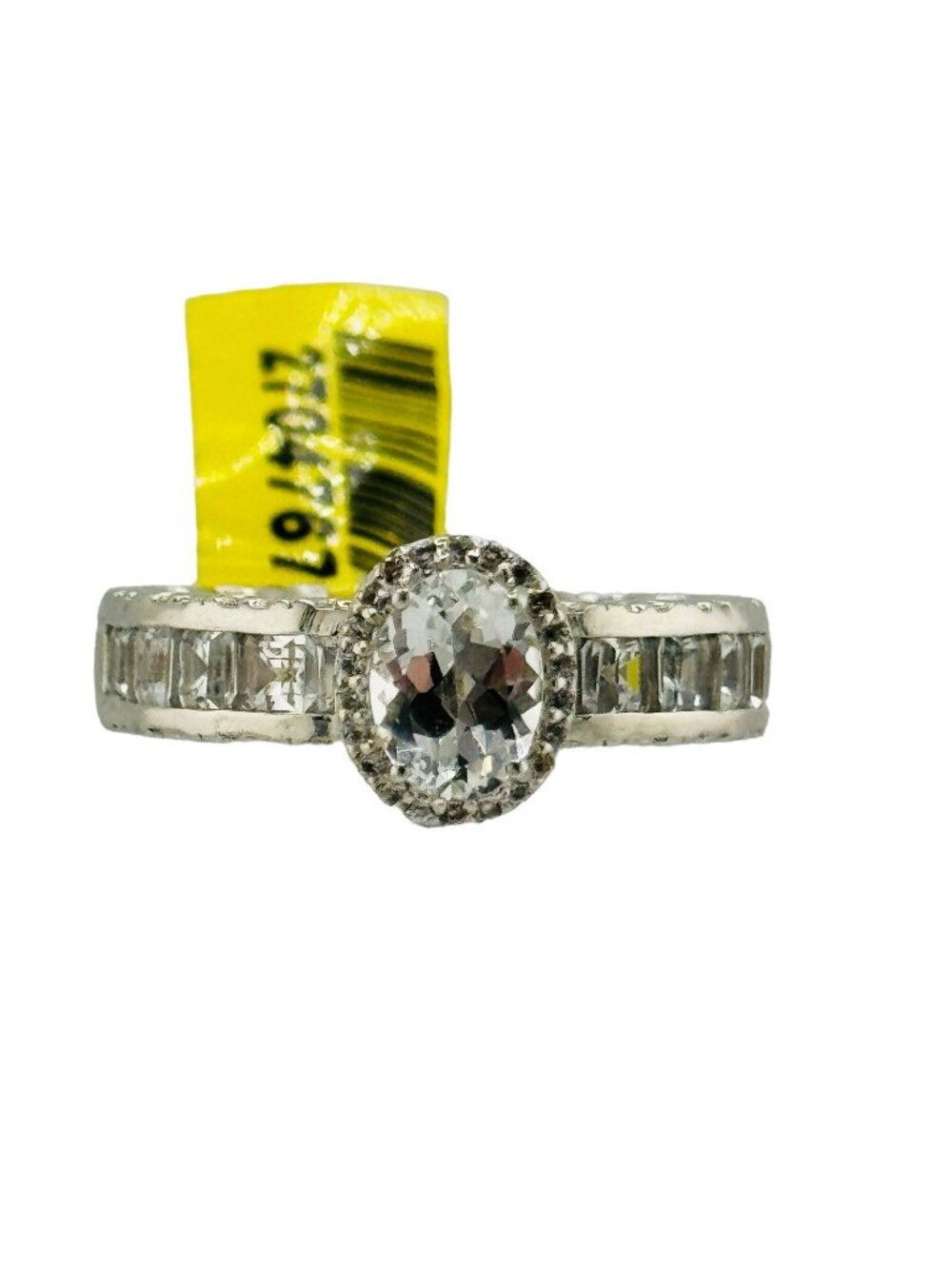 NWT Chuck Clemency Clear Topaz Sterling Silver Halo Ring Size 10 Designer Heavy